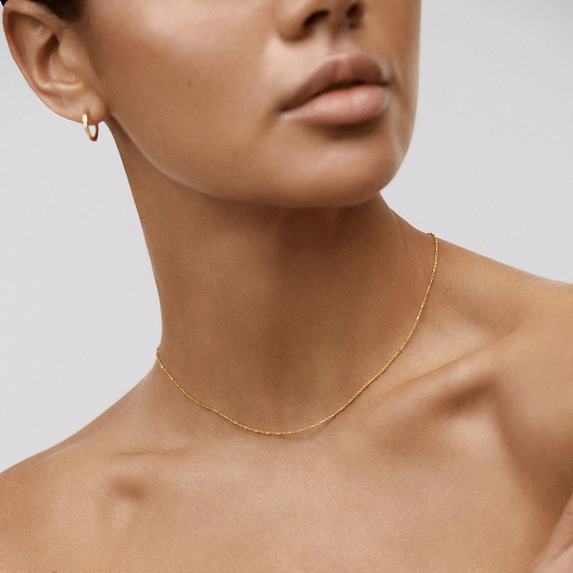Gold Vermeil Station Chain Necklace main product photo