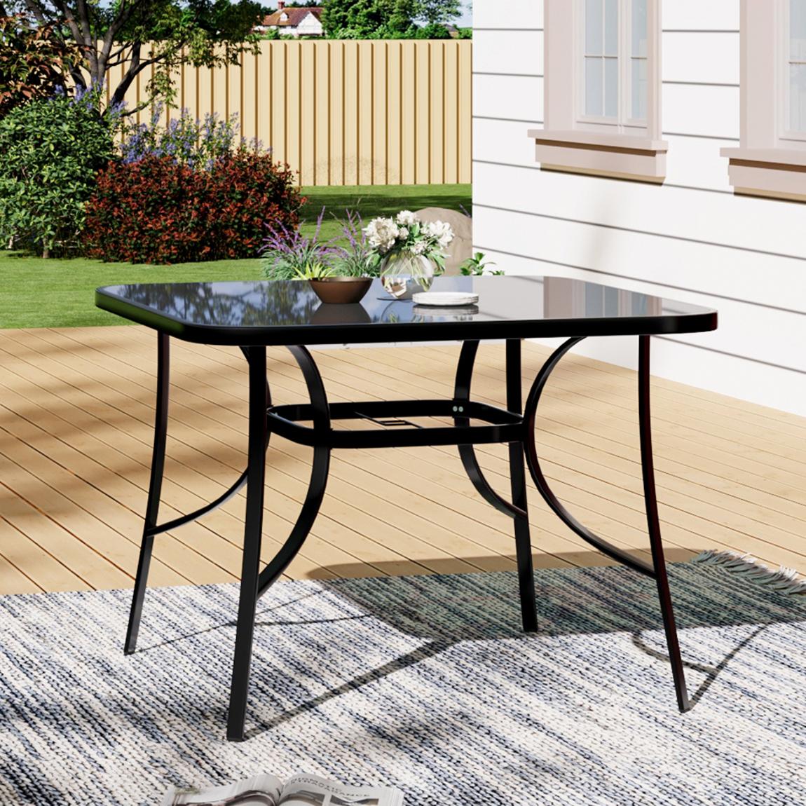 Square Metallic Garden Dining Table main product photo