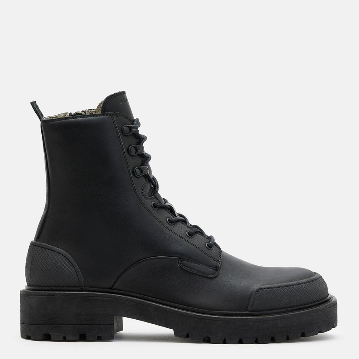 Black Mudfox Lace Up Chunky Leather Boots main product photo