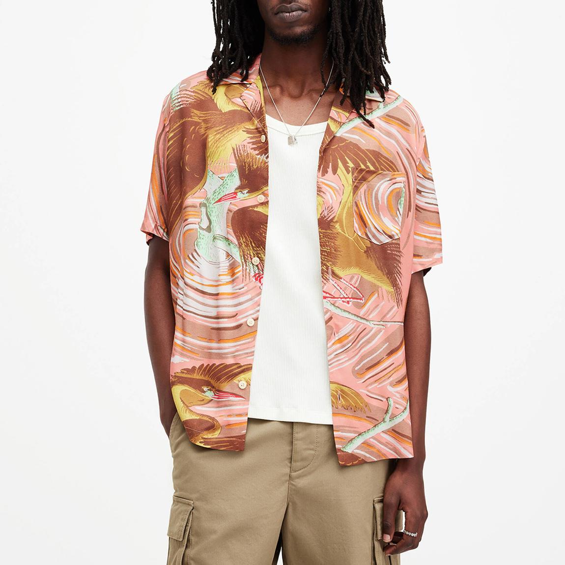 Pink Matsuri Floral Short Sleeve Shirt main product photo