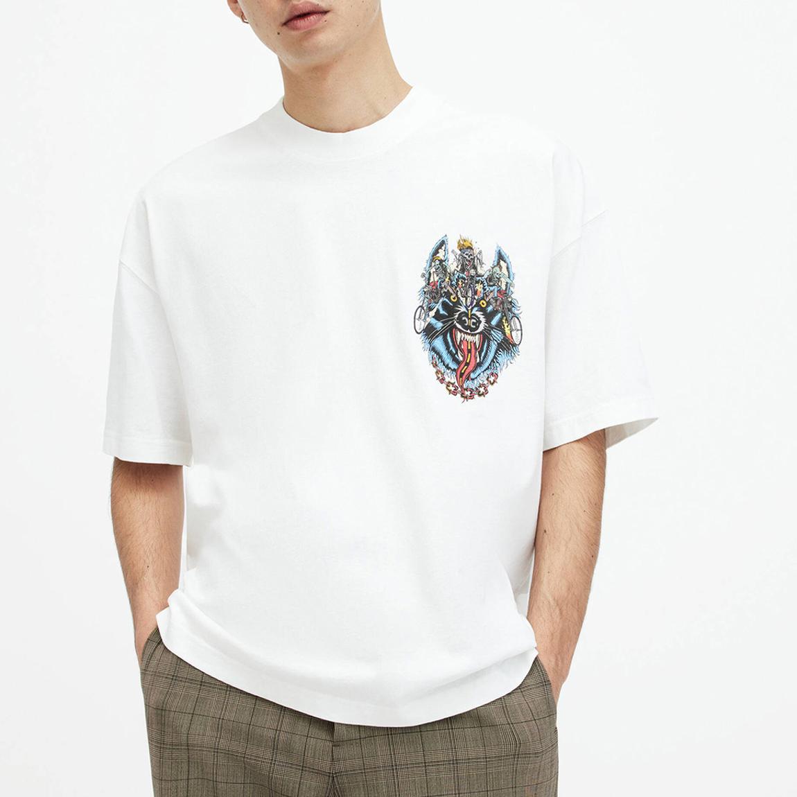White Howlrider Relexed Grapgic T-Shirt main product photo