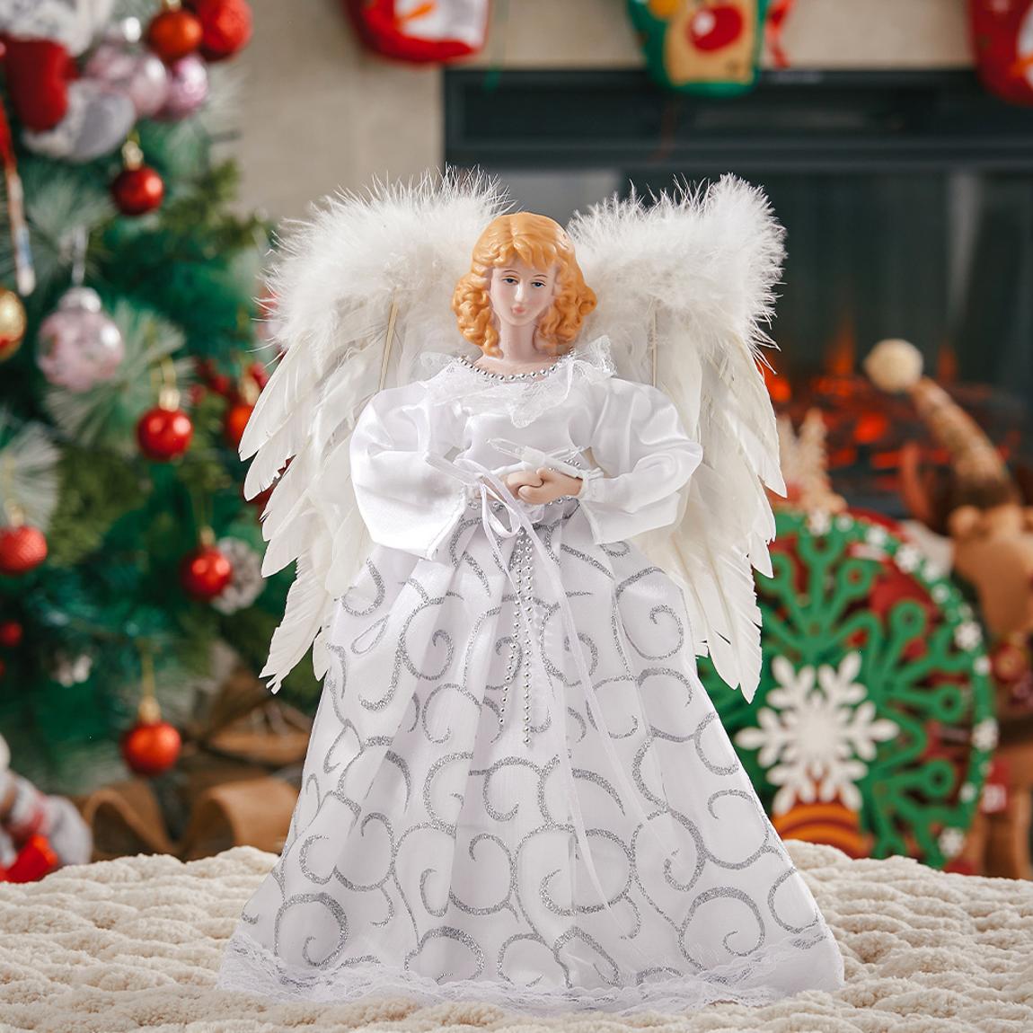 White Angel Doll with LED Lights for Christams Tree Topper main product photo