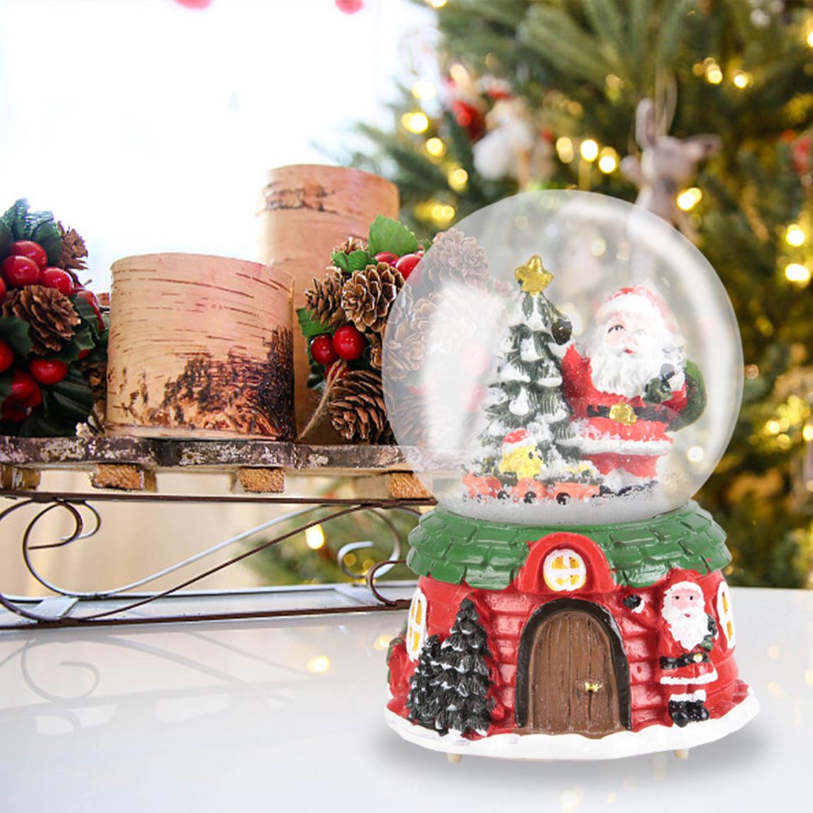 Christmas Glass Santa Claus Music Box with Snow Ball main product photo
