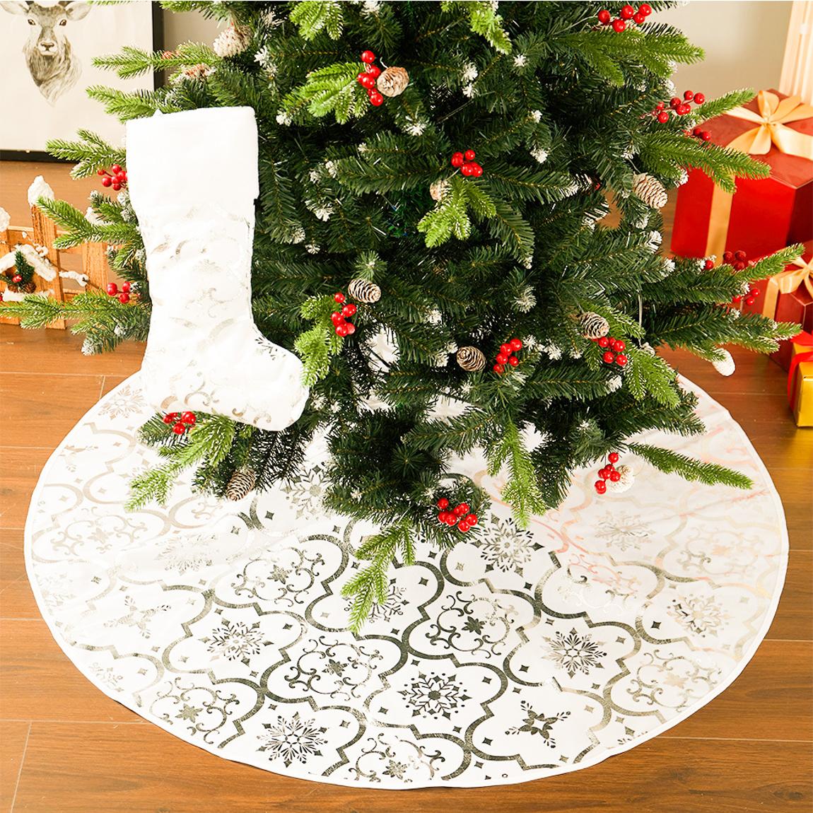 White Christmas Round Tree Base with A Stock main product photo