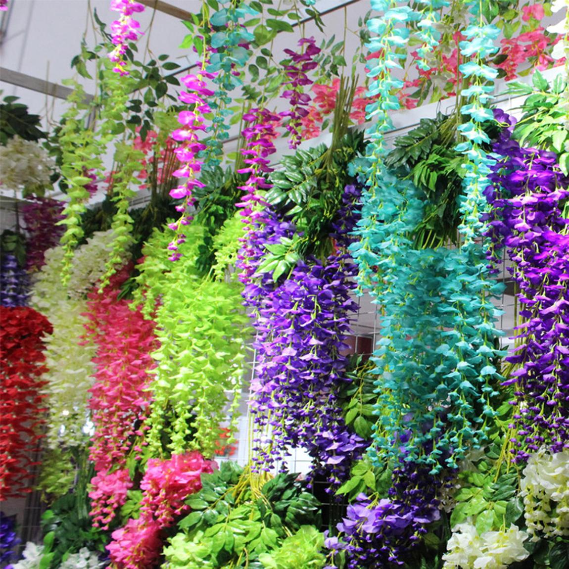 Artificial Hanging White Wisteria Vines for Arches, Pergolas main product photo