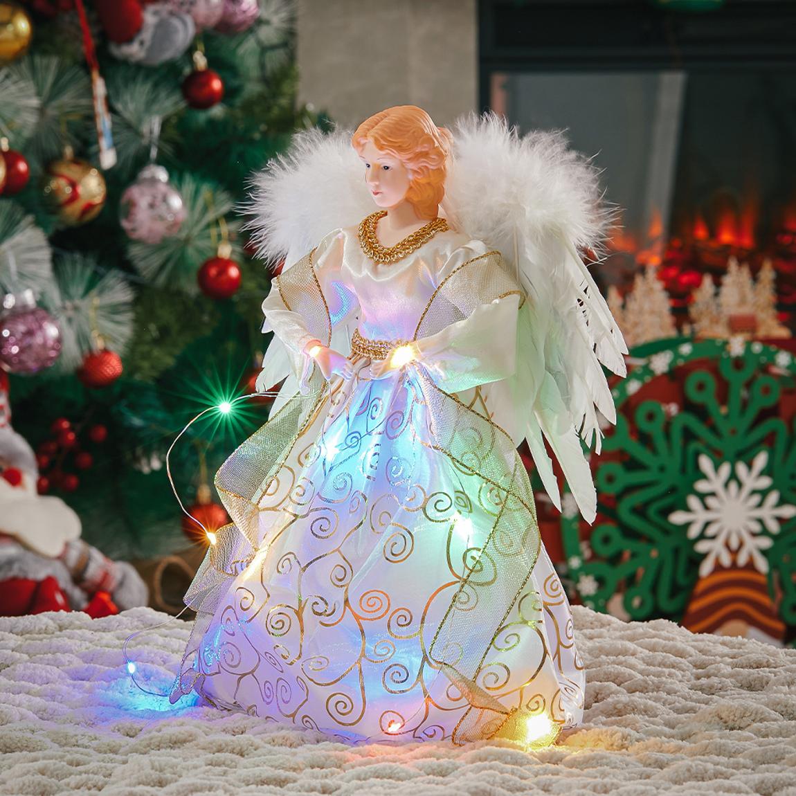 Yellow Angel Doll with LED Lights for Christams Tree Topper main product photo