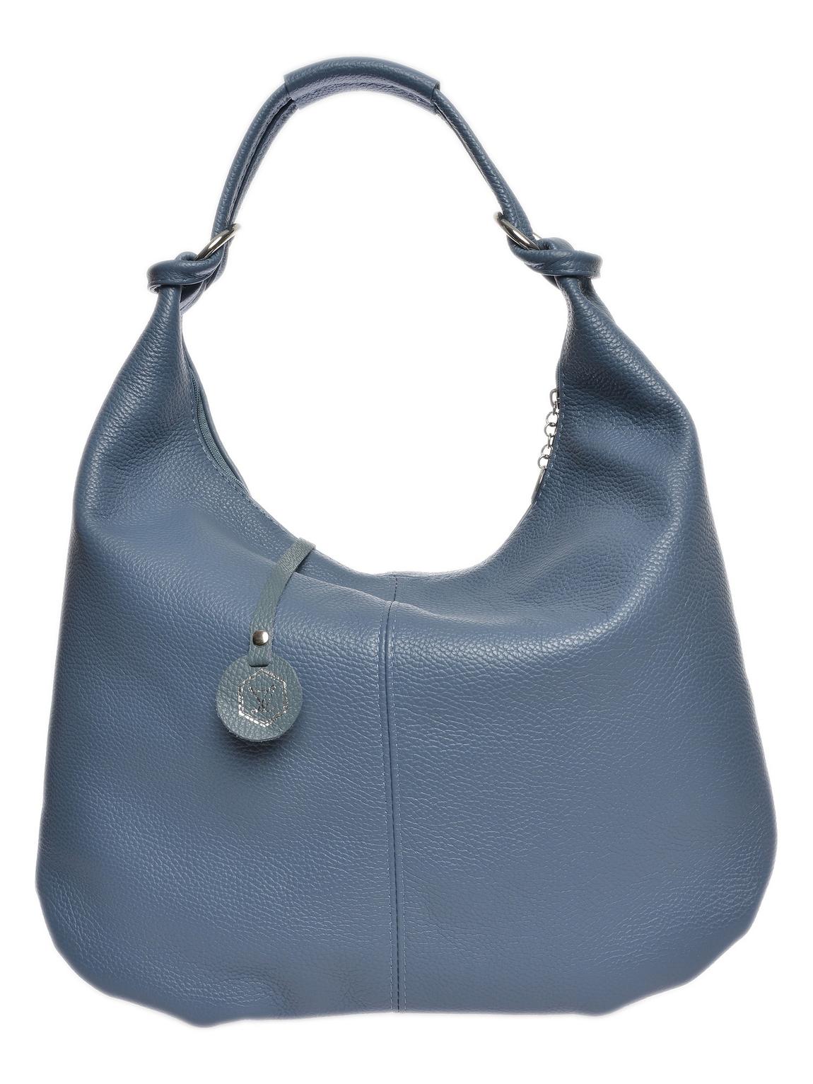 Blue Italian Leather Hobo Bag main product photo