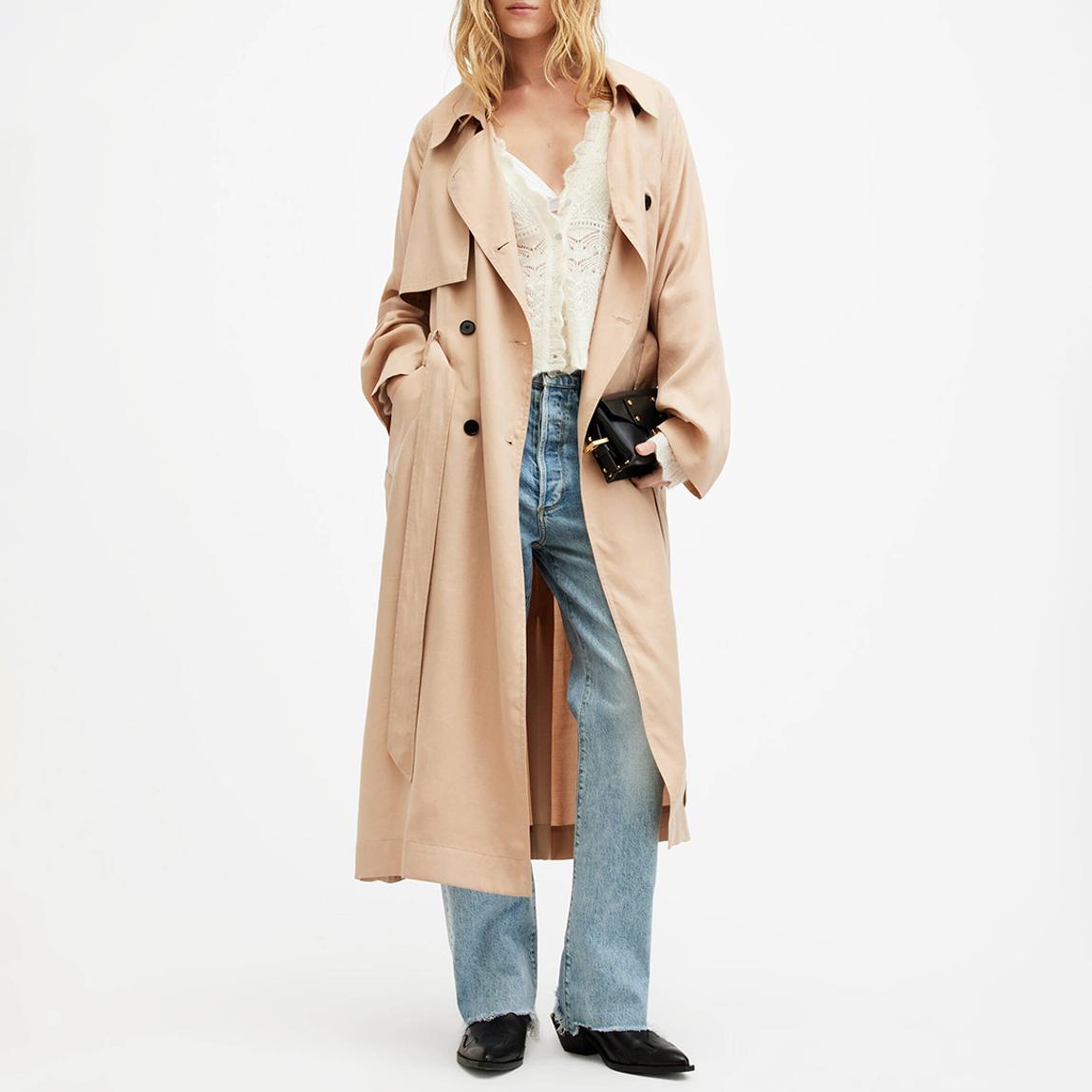Beige Kikki Midi Trench Coat main product photo