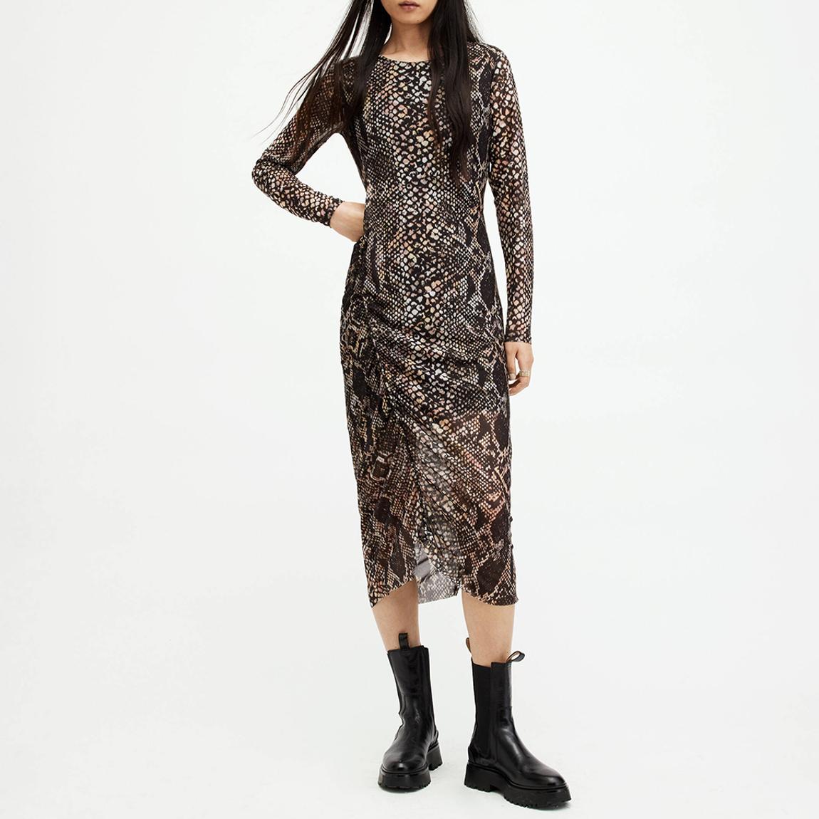 Black Nora Sheer Midi Dress main product photo