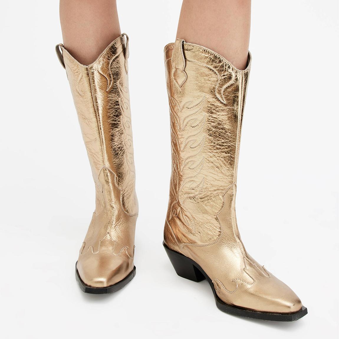 Gold Dolly Western Leather Boots main product photo