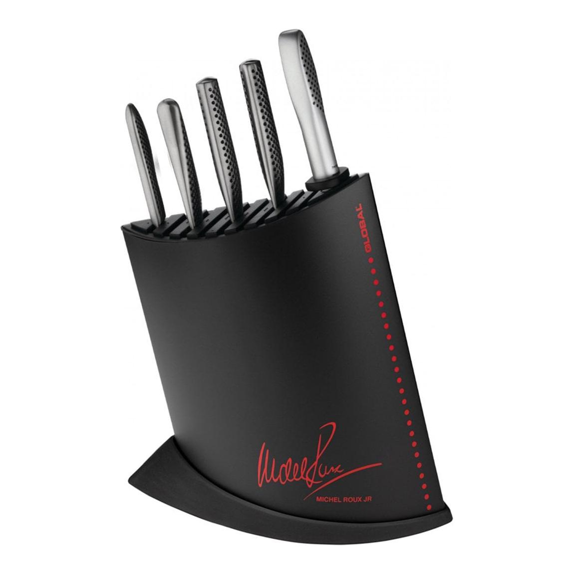 7 Piece Black/Red Michel Roux Jr Knife Block Set main product photo
