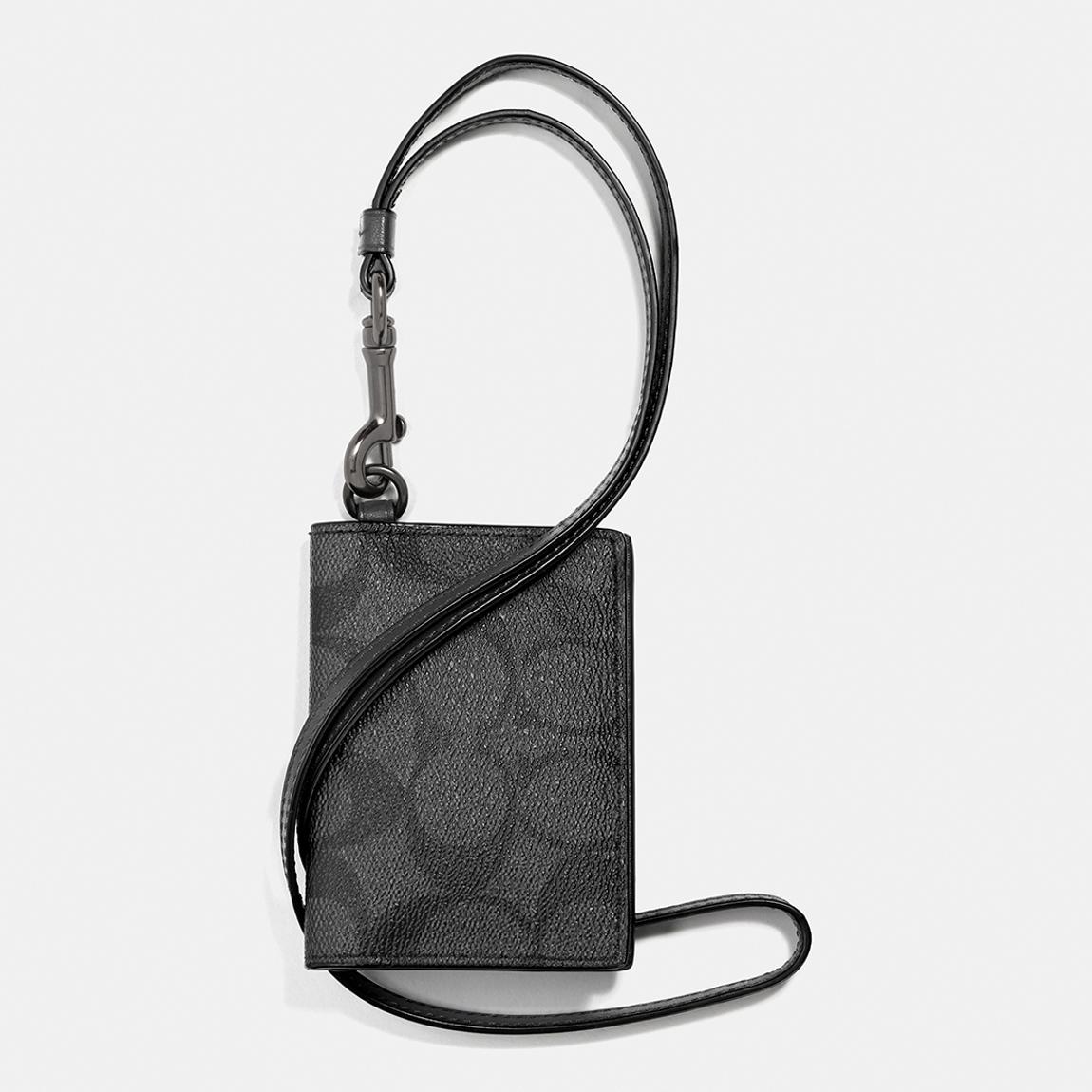Charcoal/Black Signature Canvas Lanyard main product photo