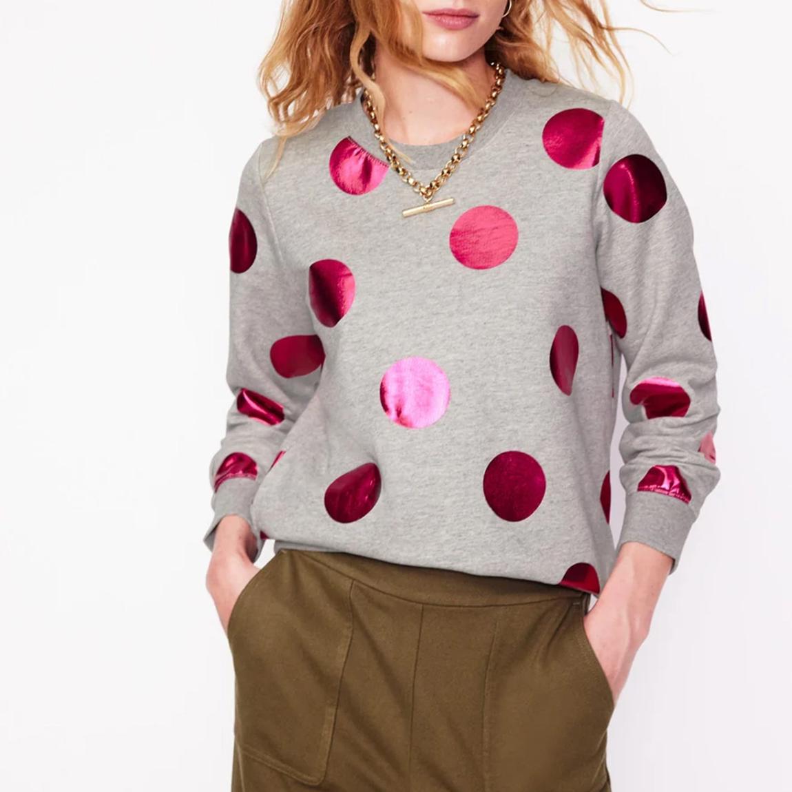 Grey Marl Hannah Metallic Printed Sweatshirt main product photo