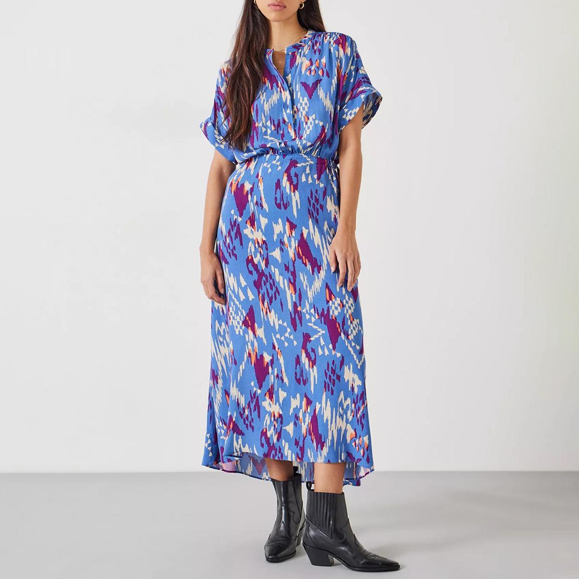 Multi Printed Keisha Relaxed Maxi Shirt Dress main product photo