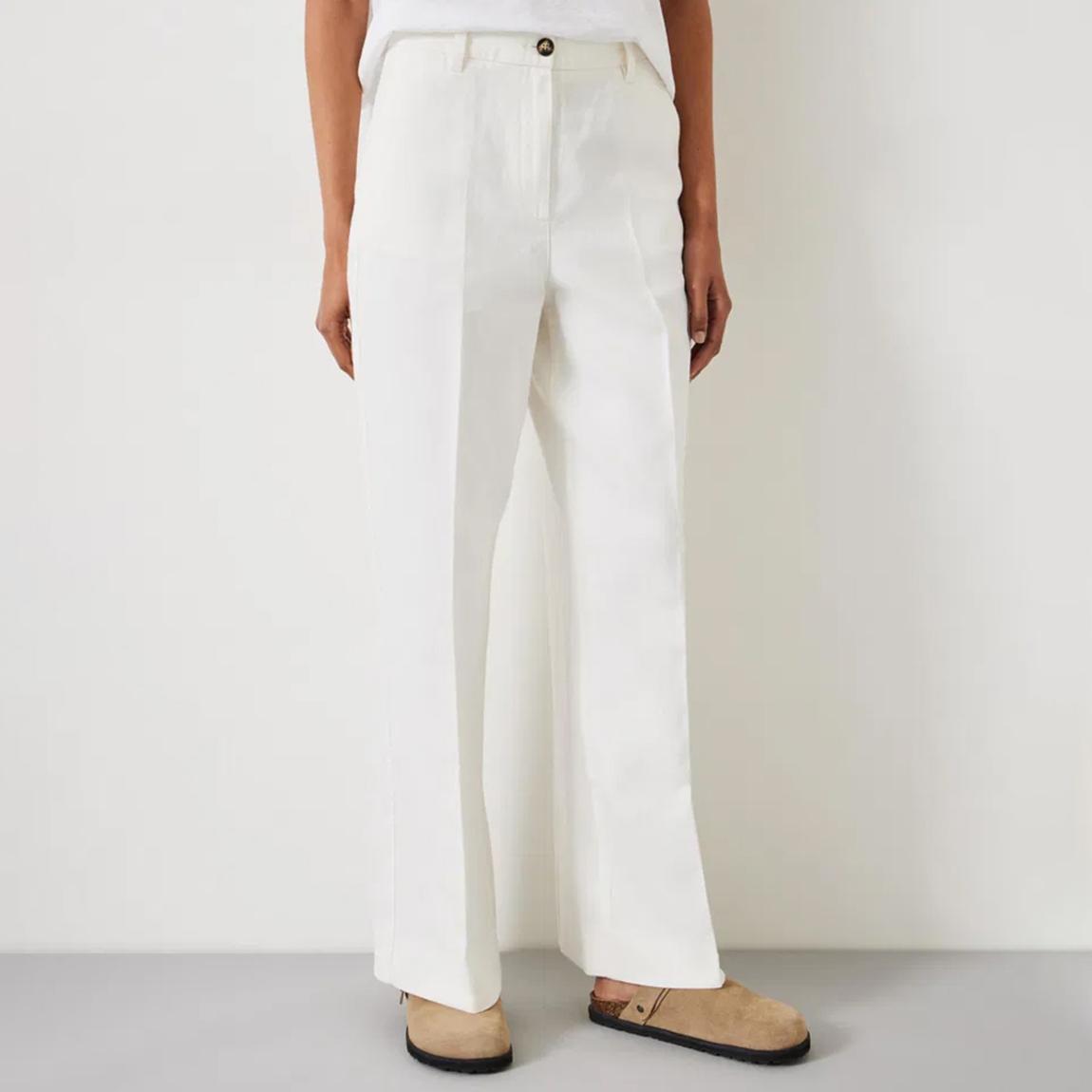 Ivory Emily Pleated Wide Leg Trousers main product photo