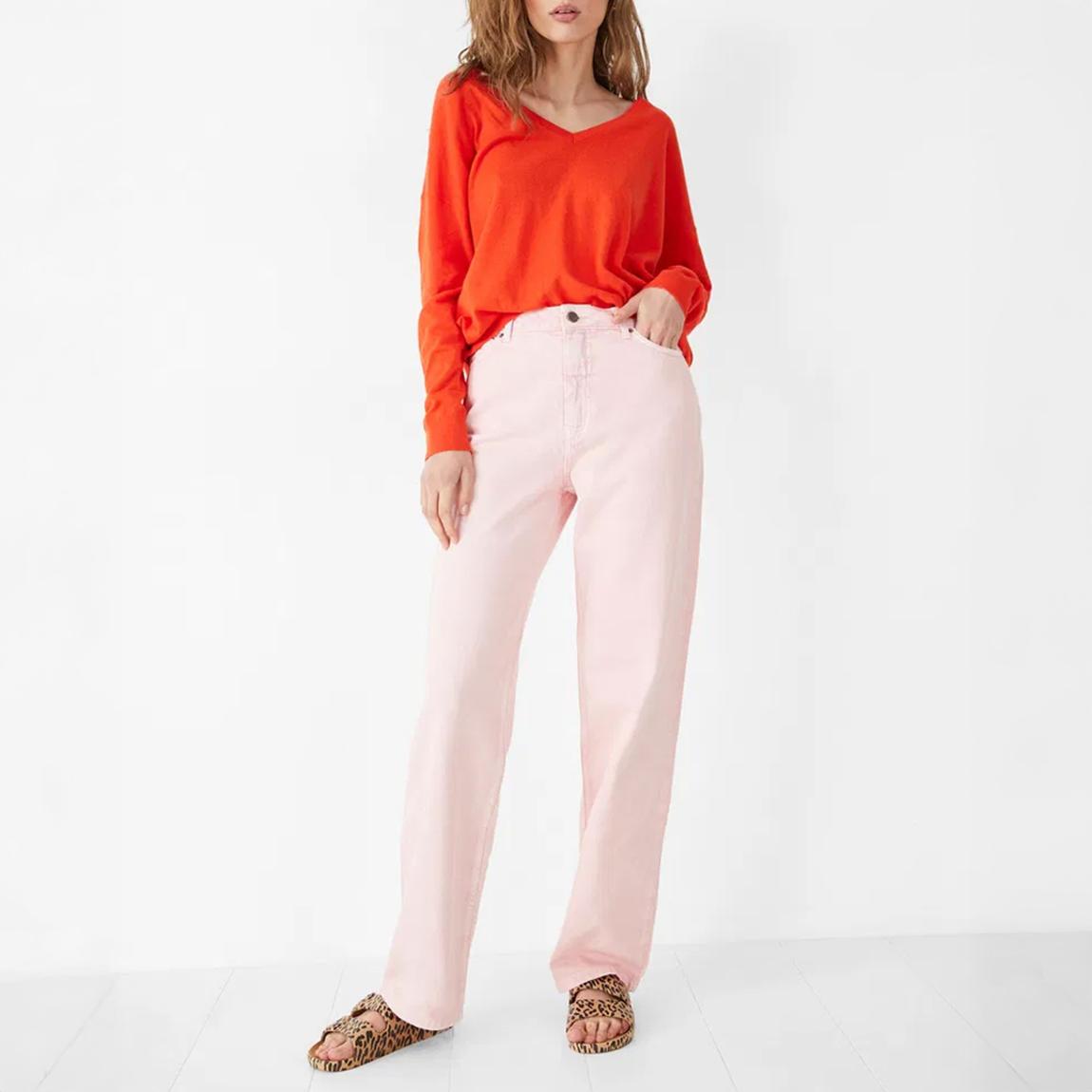 Pale Pink Remy Straight Slouch Jeans main product photo