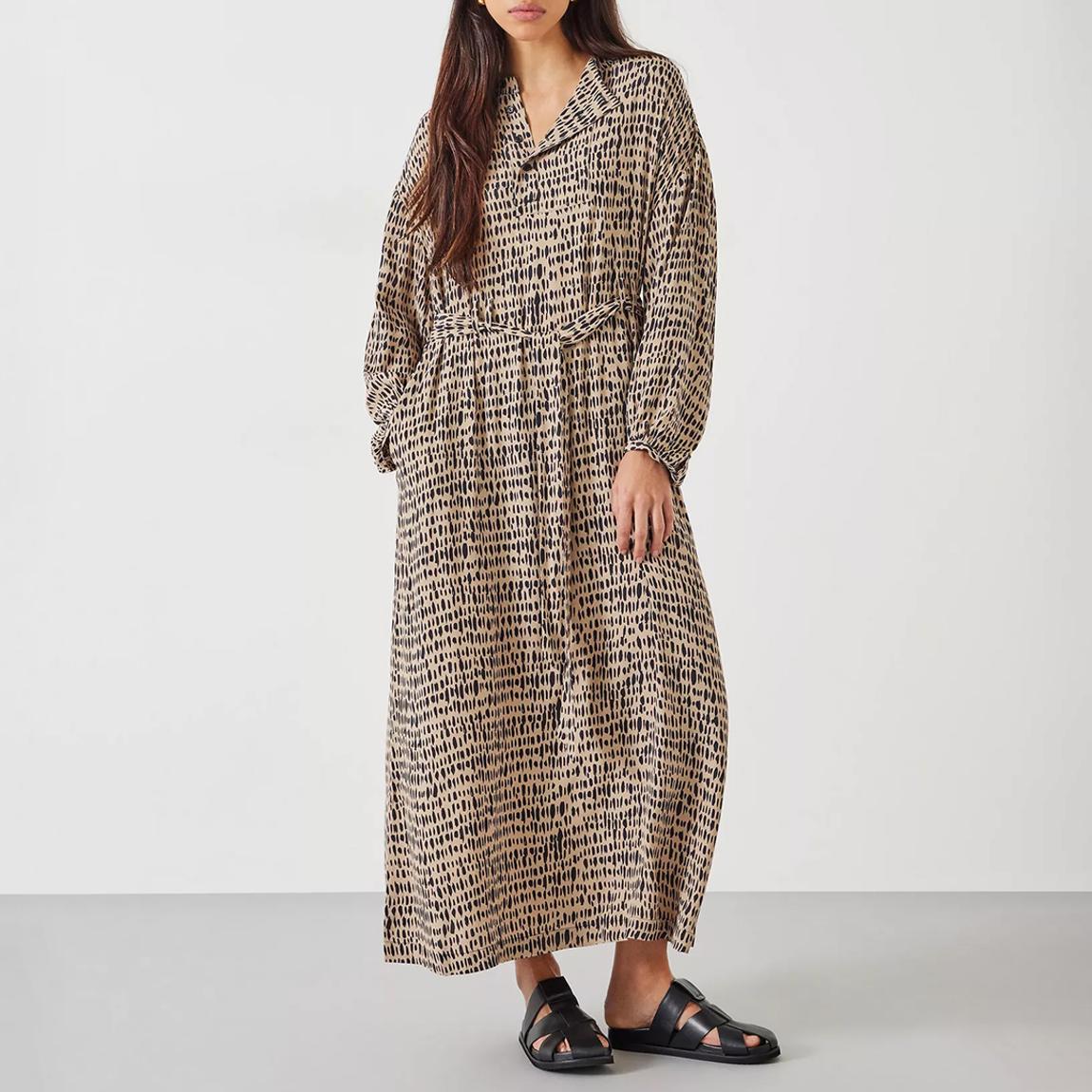 Beige Camila Printed Midi Dress main product photo
