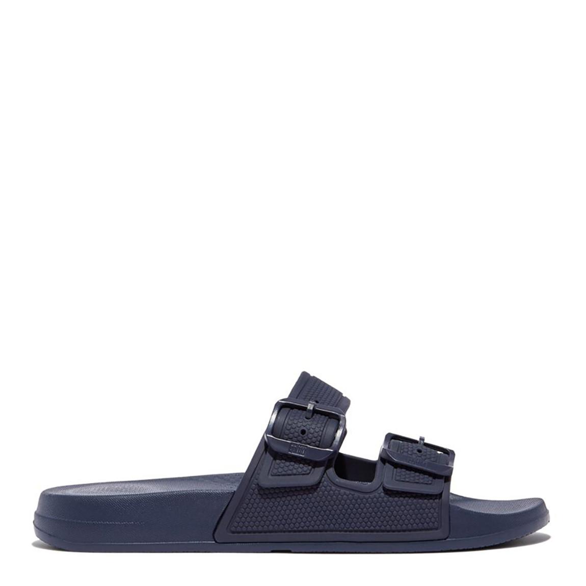 Navy Iqushion Buckle Flat Sandals main product photo
