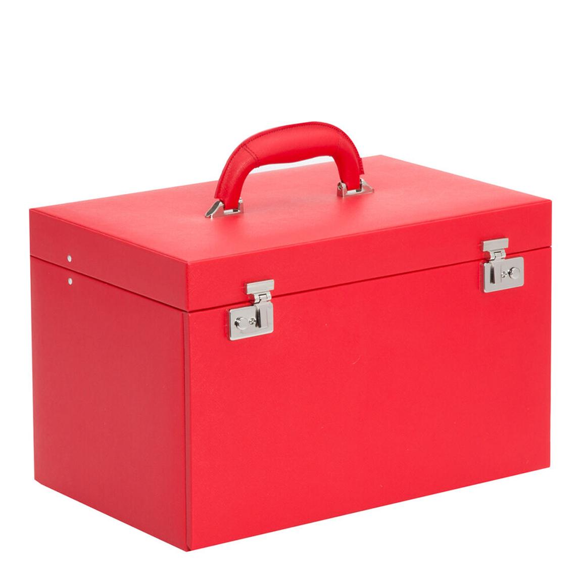 Red Heritage Jewellery Leather Armoire Storage Box main product photo