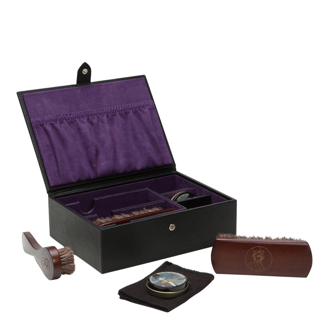Black/Purple Wolf Blake Leather Shoe Shine Kit main product photo