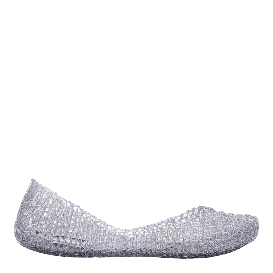 Silver Glitter Campana Papel Ballet Flats main product photo