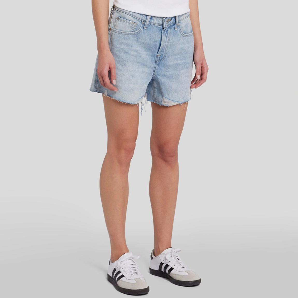 Light Wash Distressed Denim Shorts main product photo