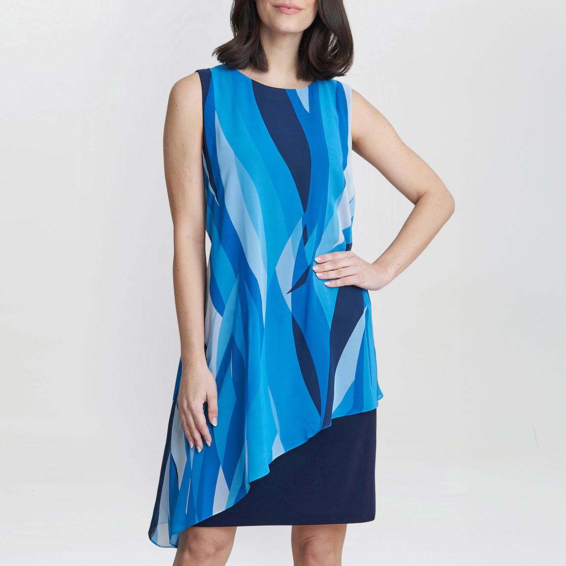 Edie Short Printed Asymmetric Overlay Dress main product photo
