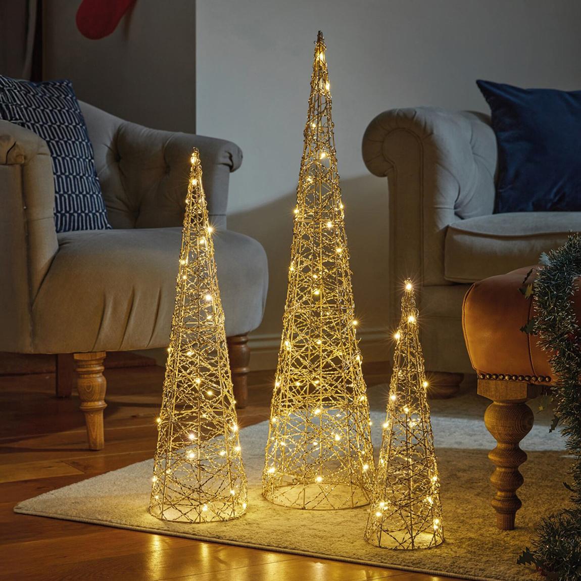Set of 3 Gold Weave Treebelisks main product photo