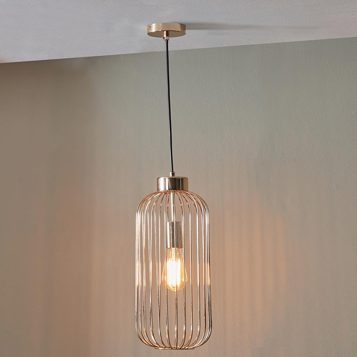 Dania French Gold Metal Wire Tall Pendant main product photo