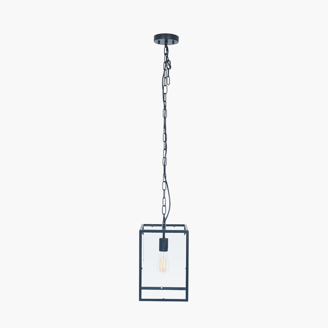 Llewellyn Matt Black Metal and Glass Pendant main product photo