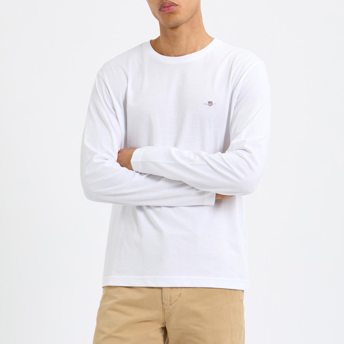 White Shield Logo Long Sleeve Cotton Top main product photo