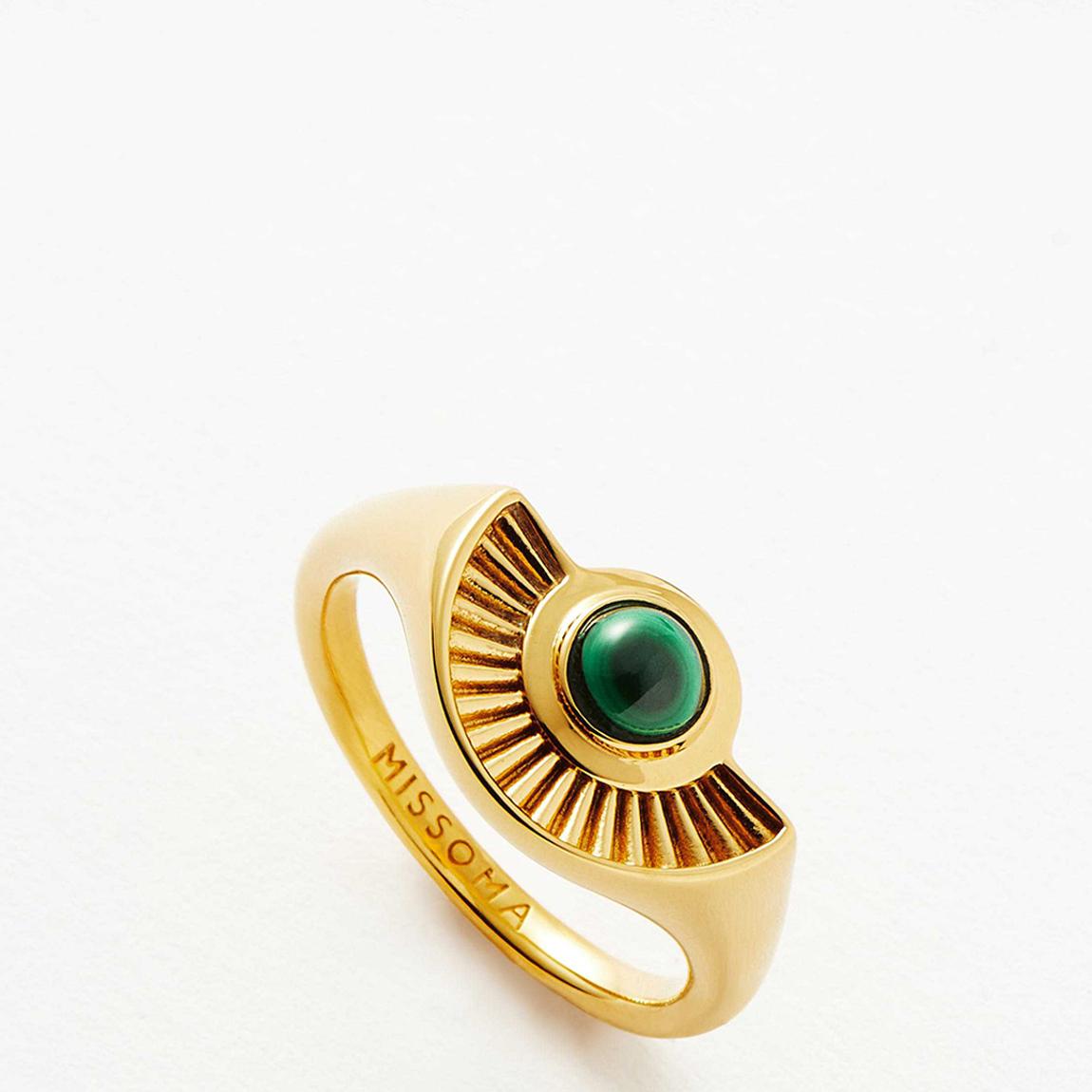 Gold Zenyu Ridge Fan Gemstone Ring main product photo