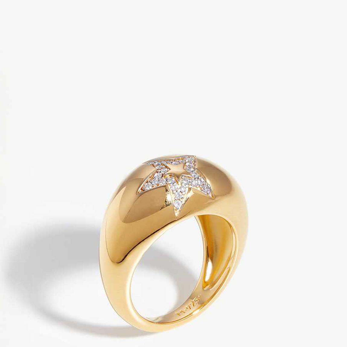 Gold Celestial Pave Star Dome Ring main product photo