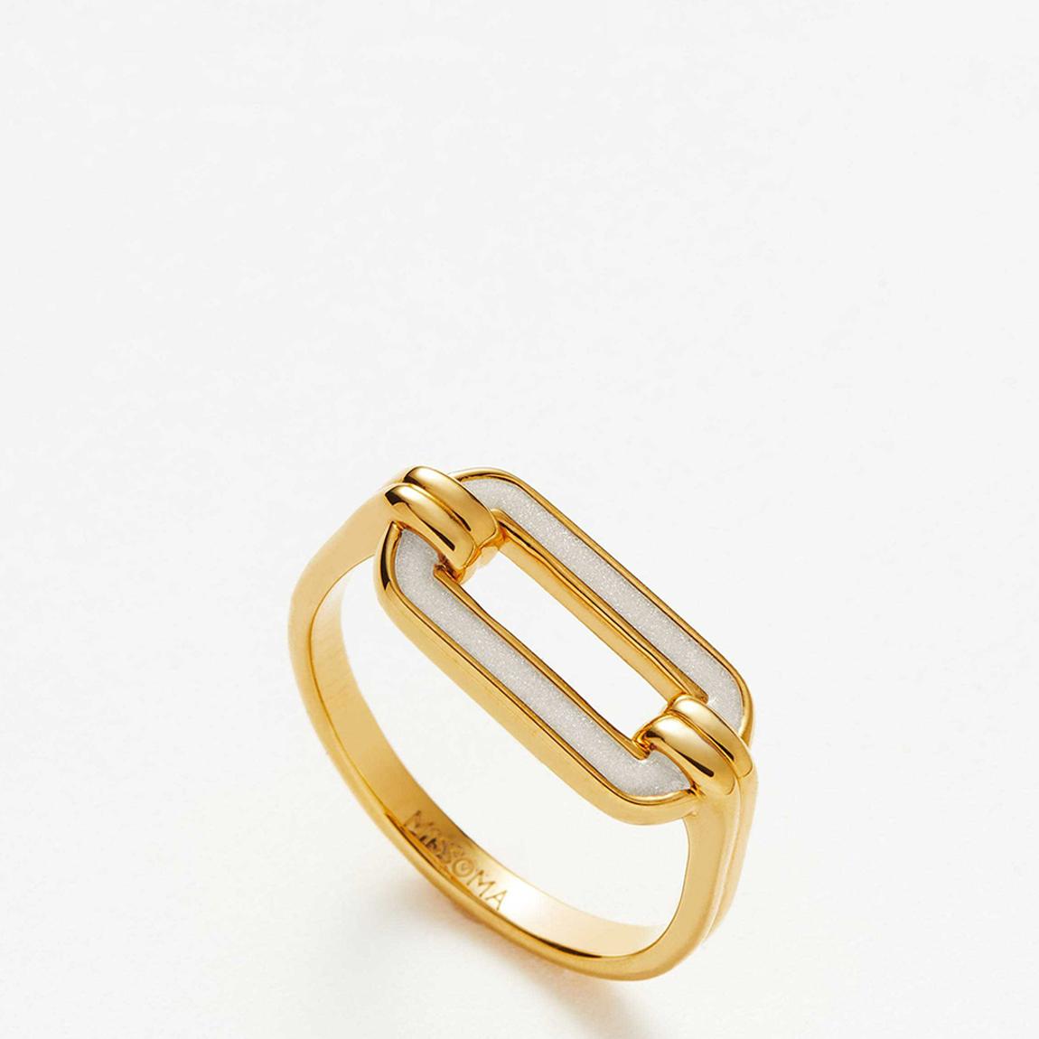 Gold Enamel Haze Ovate Stacking Ring main product photo