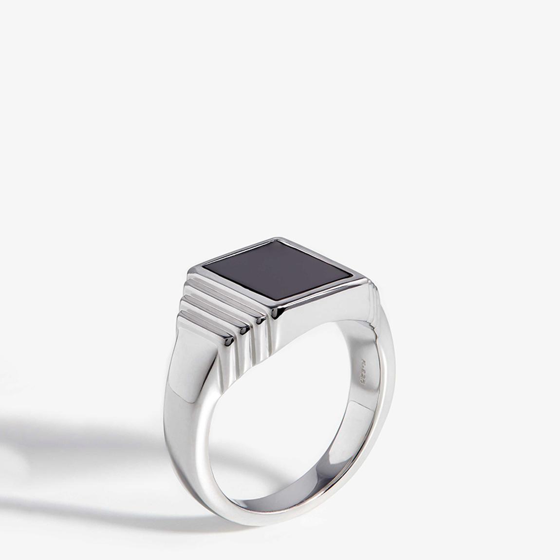 Silver Fused Ridge Signet Ring main product photo