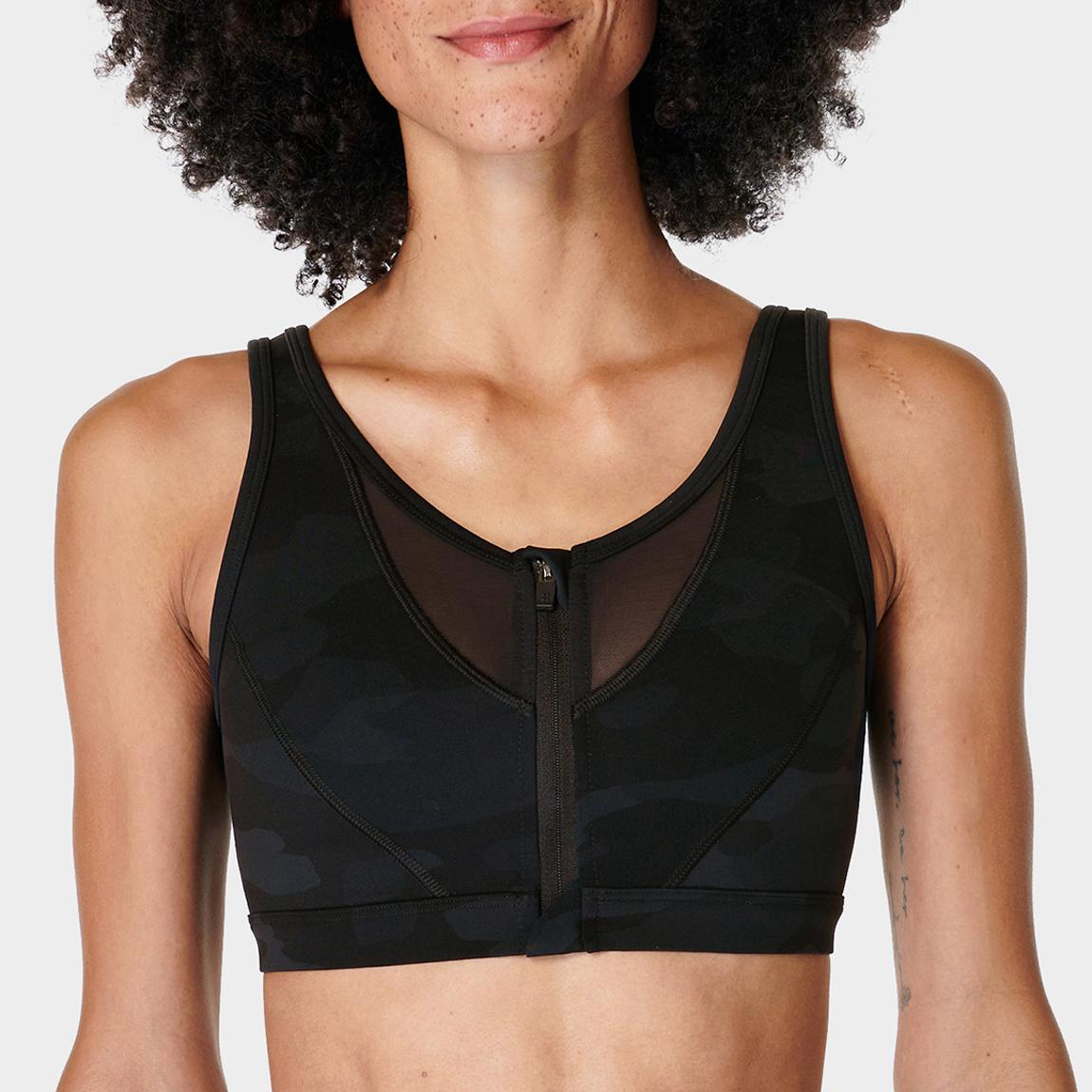 Power Icon Train Bra - Ultra Black Camo Print main product photo