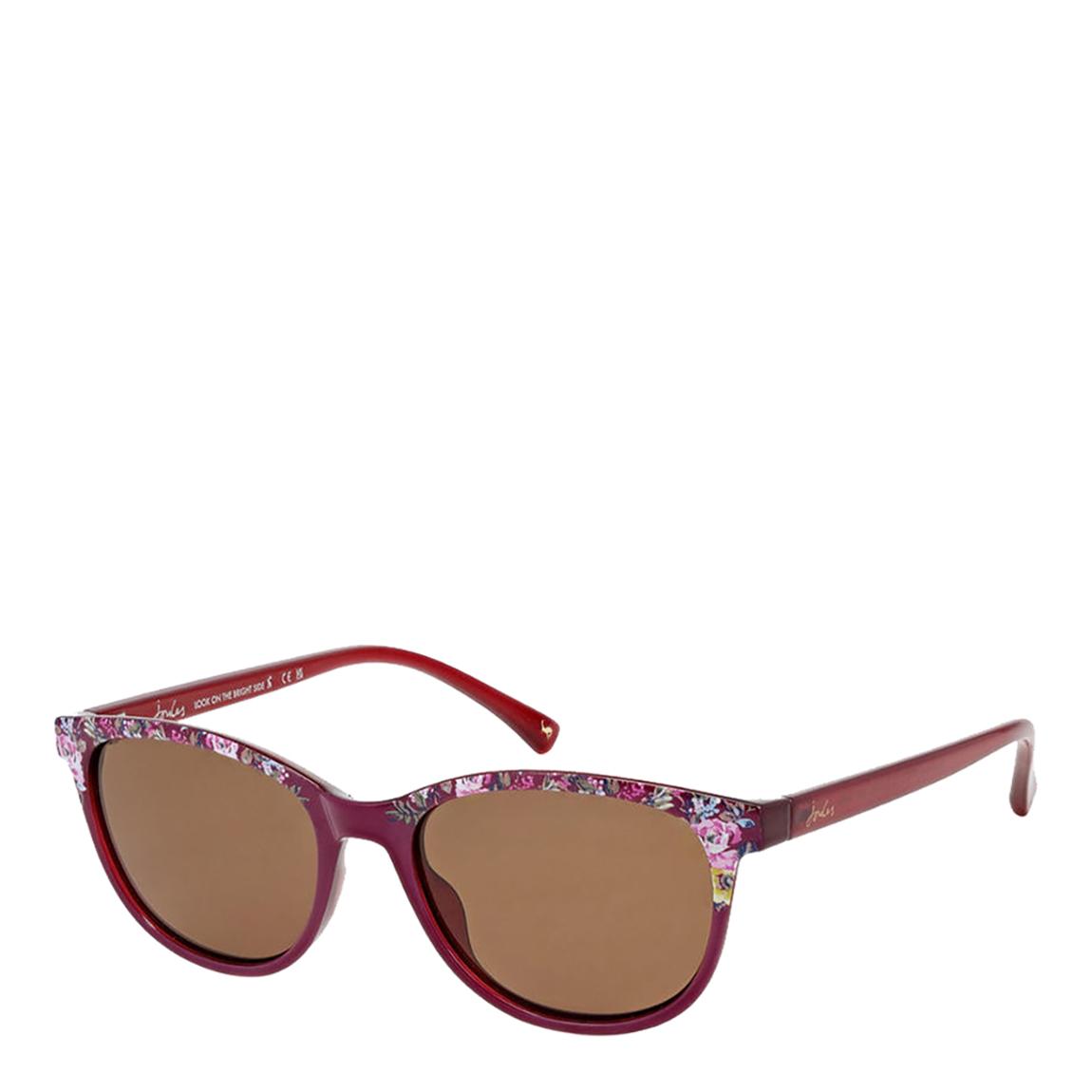 Women's Buttermere Burgundy Floral/Brown Lens Joules Sunglasses 52mm main product photo