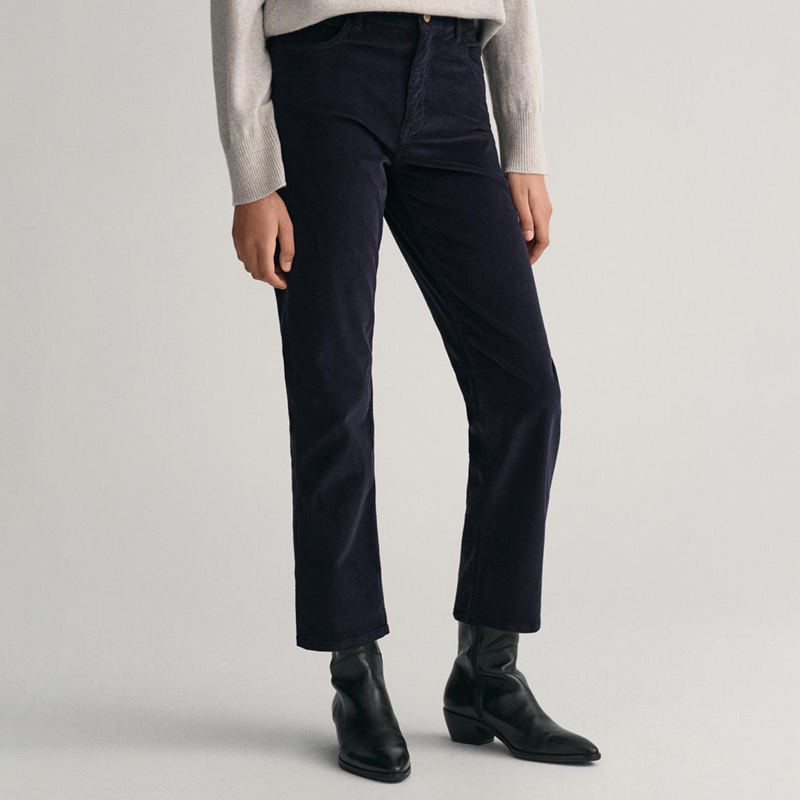 Blue Cord Cropped Flared Jeans main product photo
