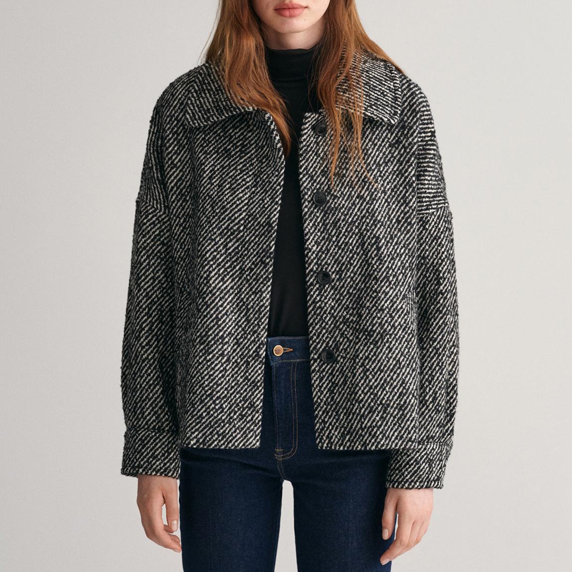 Grey Pattern Cropped Wool Jacket main product photo