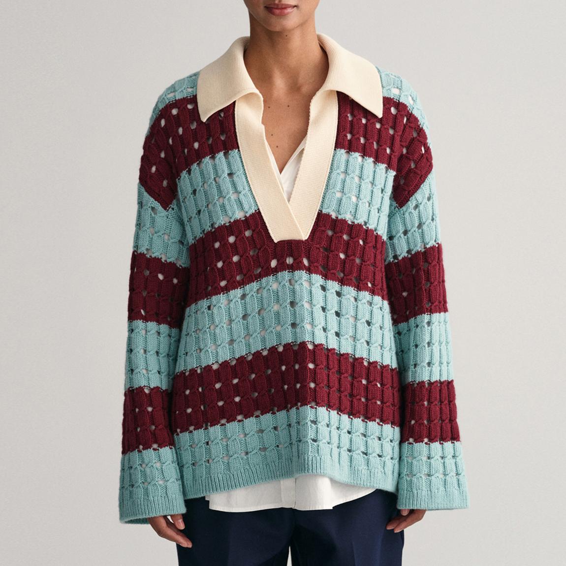 Blue Oversized Barstripe Texture Rugger main product photo