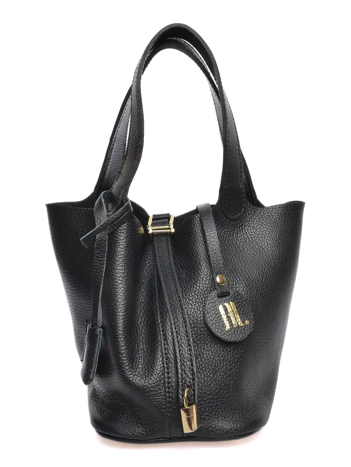Black Italian Leather Handbag main product photo