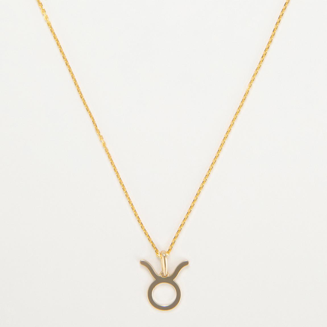 Yellow Gold Taurus Astrological Pendant Necklace main product photo