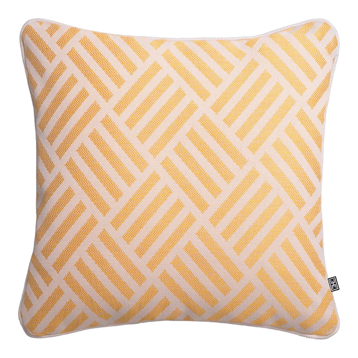 Sonel Small Cushion, yellow with white piping main product photo