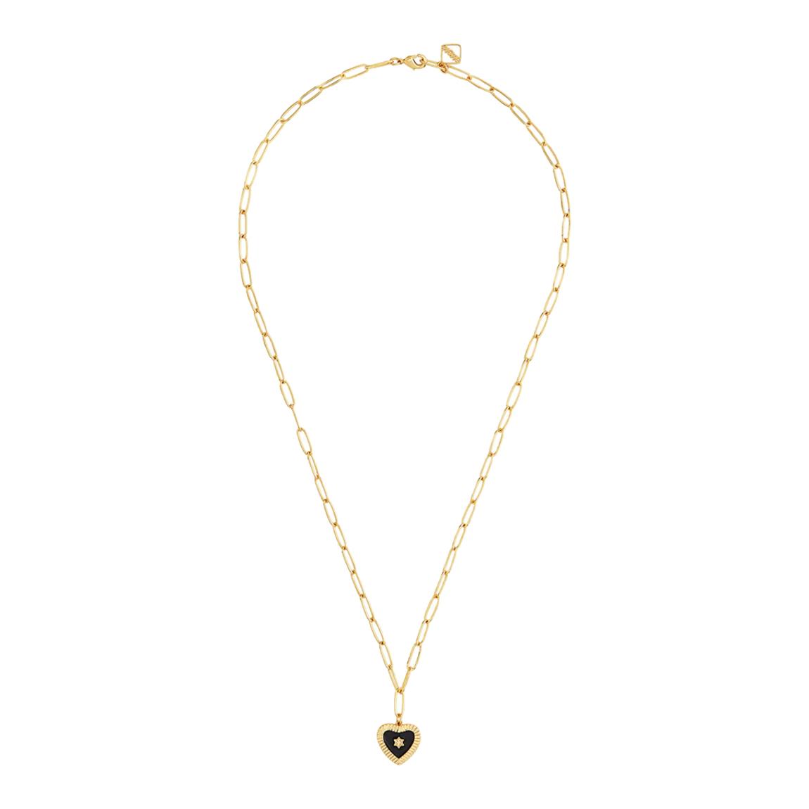 18K Gold Plated Plated Black Heart Necklace main product photo