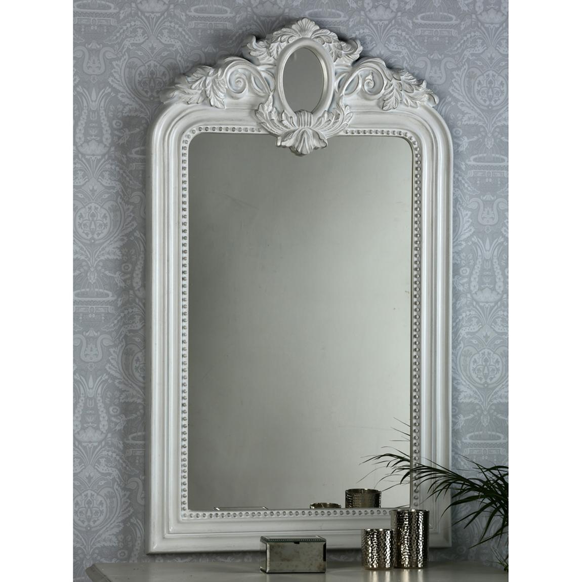 Alana Rectangle Mirror Distressed Cream main product photo