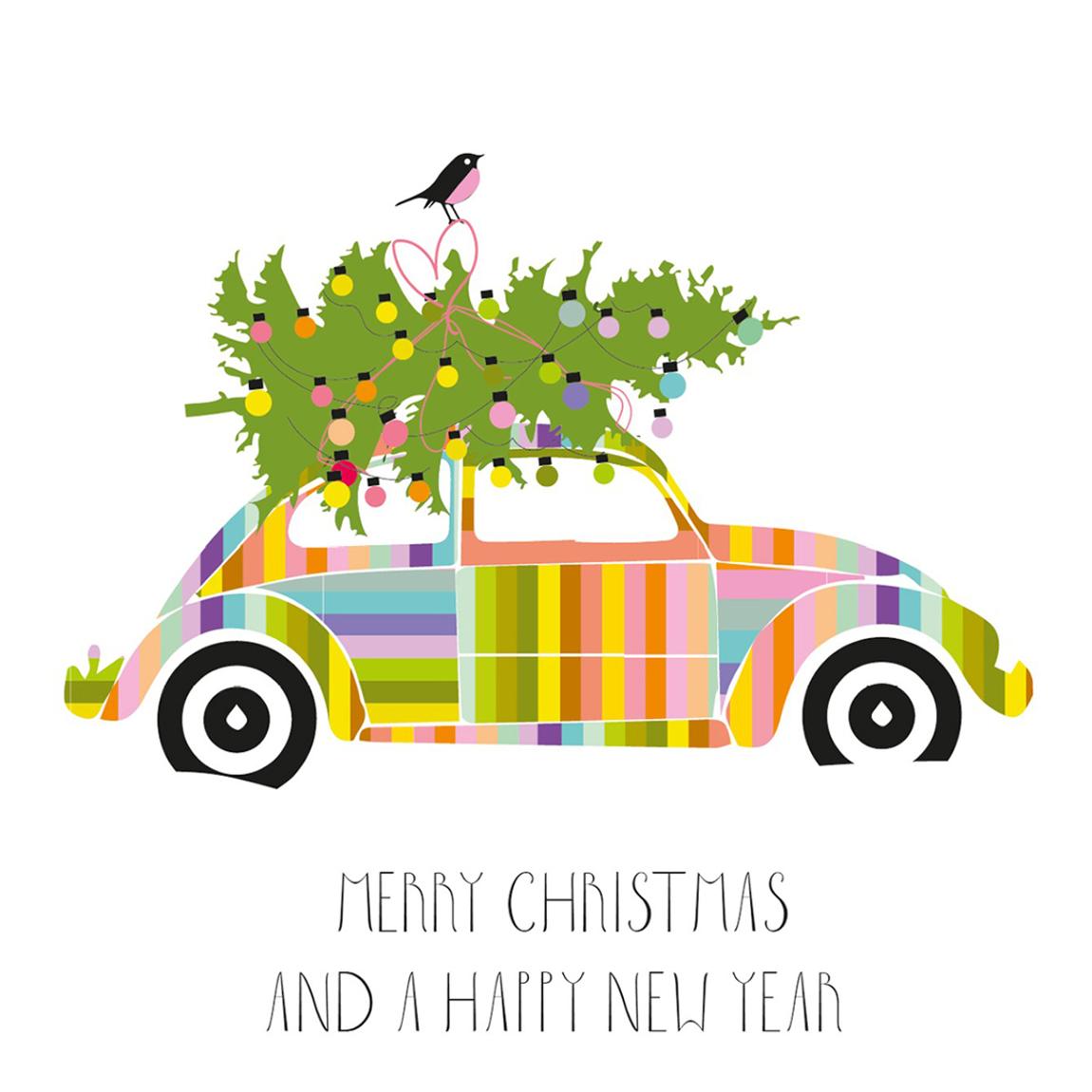 Pack of 12 Coloured Christmas Cards main product photo