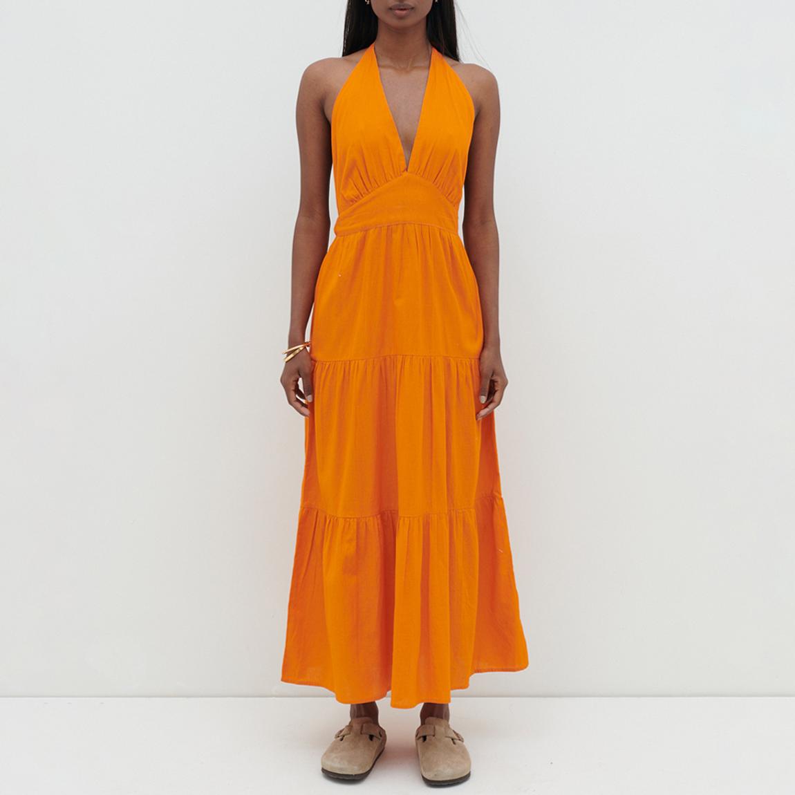 Orange Gabrielle Halterneck Midaxi Dress main product photo