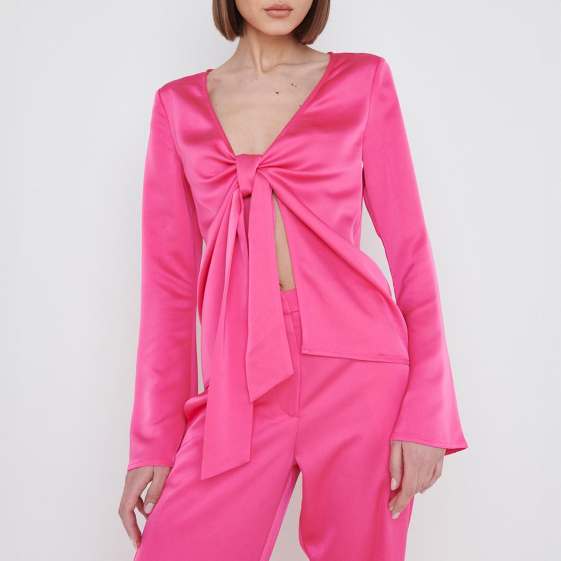 Fuchsia Ashley Tie Drape Top main product photo