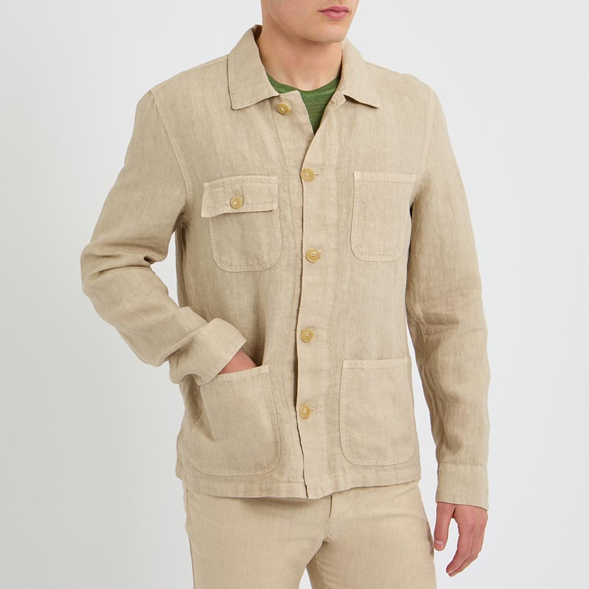 Beige Long Sleeve Linen Shirt main product photo