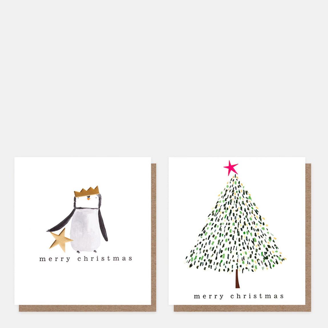 Pack of 16 Penguin & Tree Christmas Cards main product photo